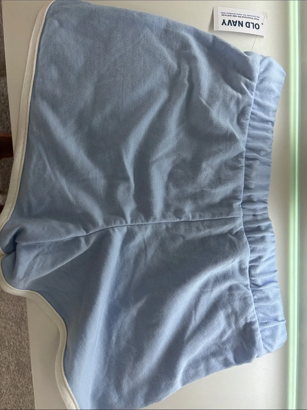Old Navy Light Blue Athletic Shorts with White Trim